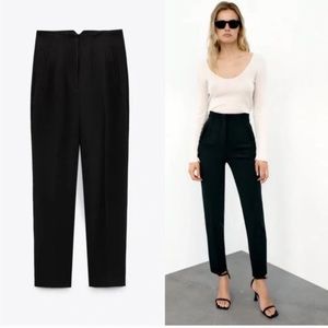 ZARA BLOGGERS FAV HIGH WAISTED TROUSERS BLACK